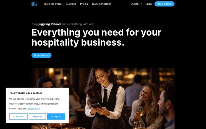 Screenshot di eatcard.nl