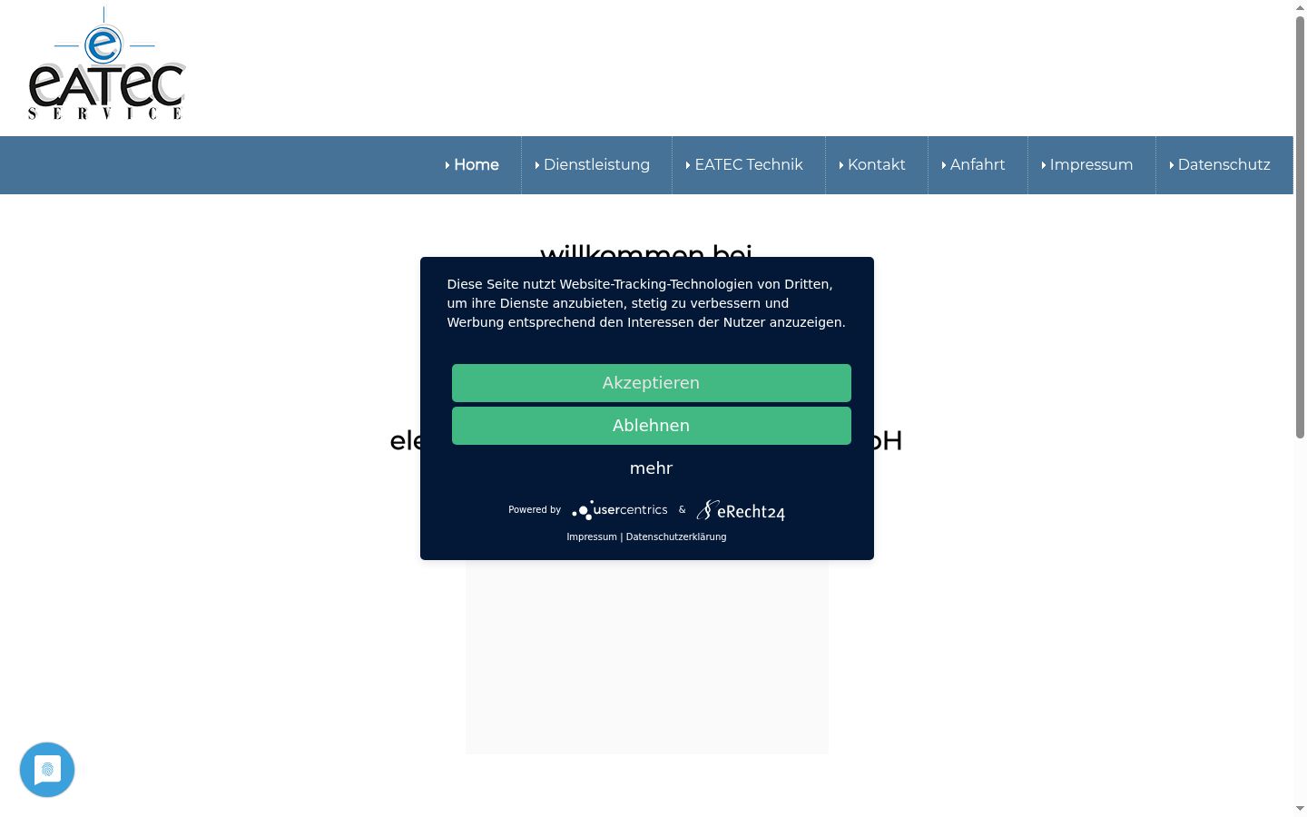 Screenshot of the consent banner shown before any interaction