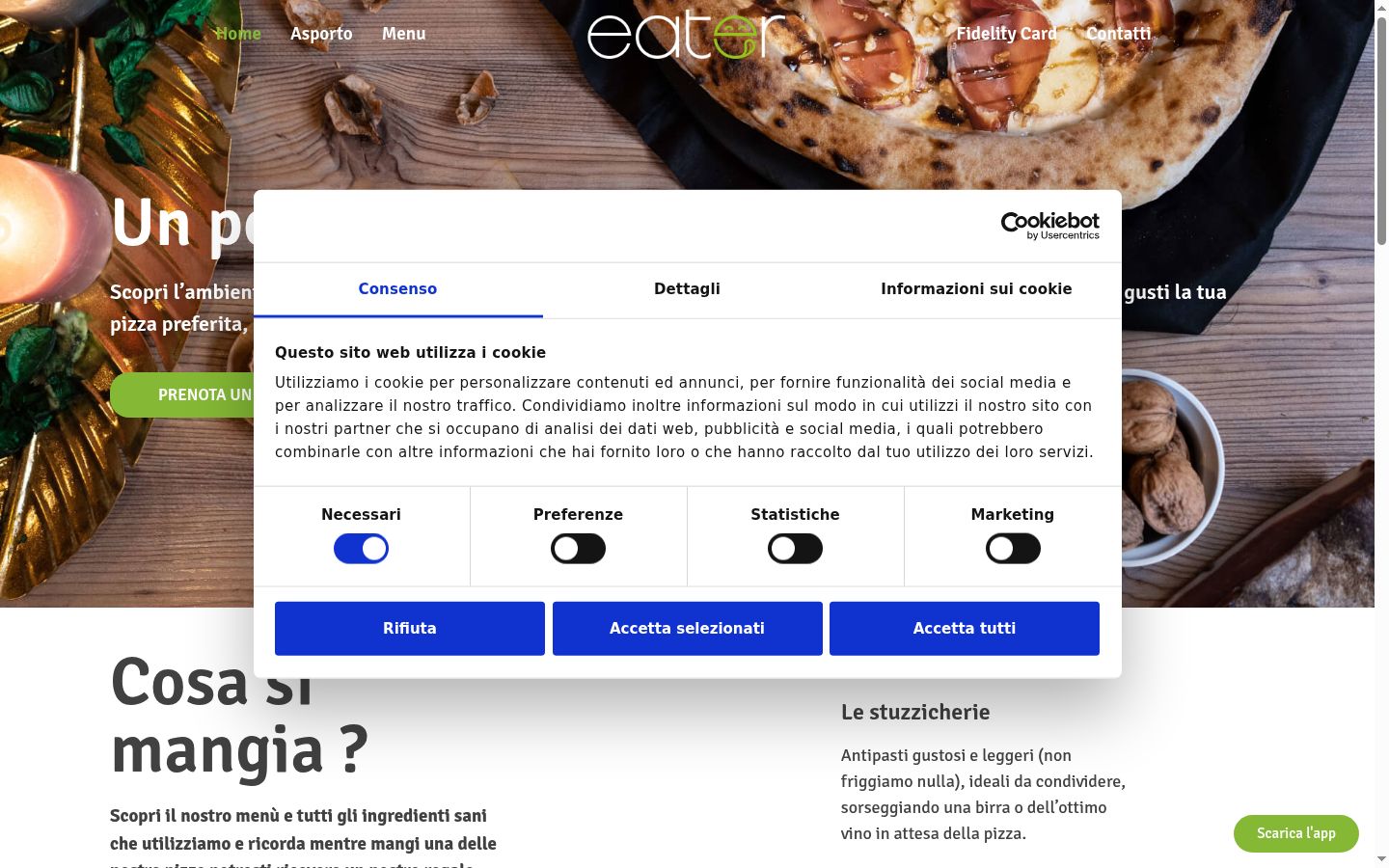 Ekrānuzņēmums ar piekrišanas baneri, kas tika rādīts pirms jebkādas mijiedarbības
