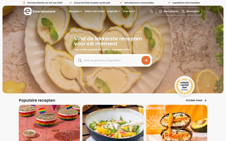 Screenshot di eatertainment.nl
