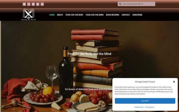 Screenshot van eatingmywords.com.au