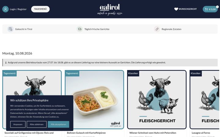 Snímek obrazovky eatirol.at
