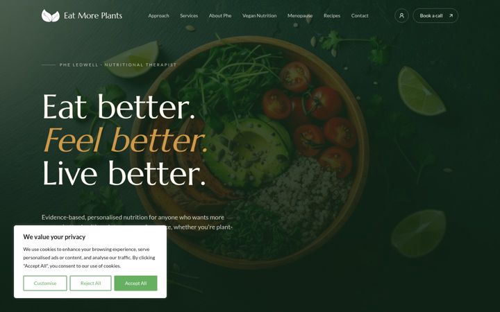Screenshot of eatmoreplants.co.uk