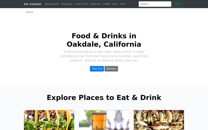 Screenshot of eatoakdale.com