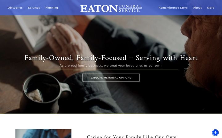 Screenshot of eatonfuneralservice.com