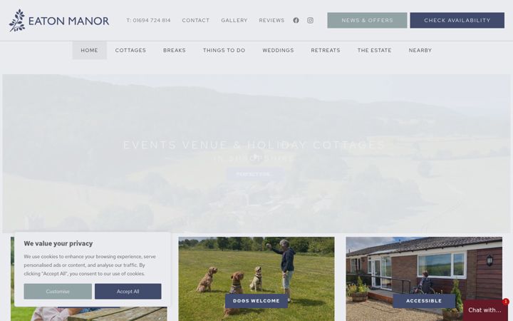 Screenshot of eatonmanor.co.uk