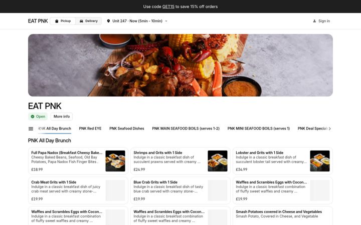Screenshot of eatpnk.com