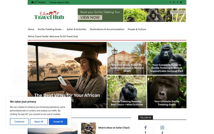 Screenshot of eatravelhub.com