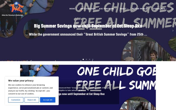 Screenshot of eatsleepaxe.com