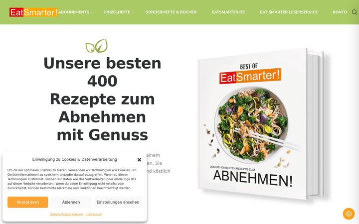 Screenshot of eatsmartershop.de