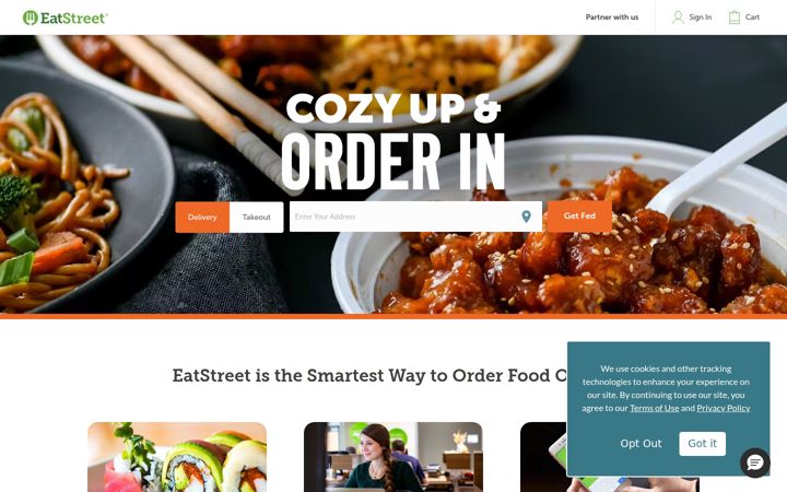 Screenshot of eatstreet.com