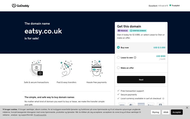 Screenshot of eatsy.co.uk