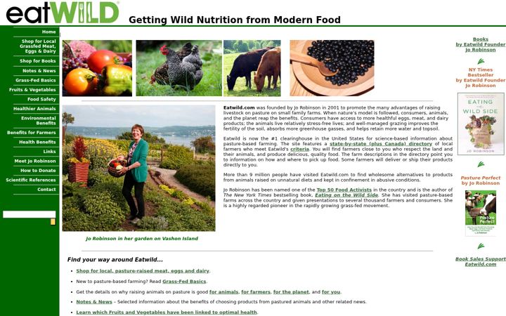 Screenshot of eatwild.com