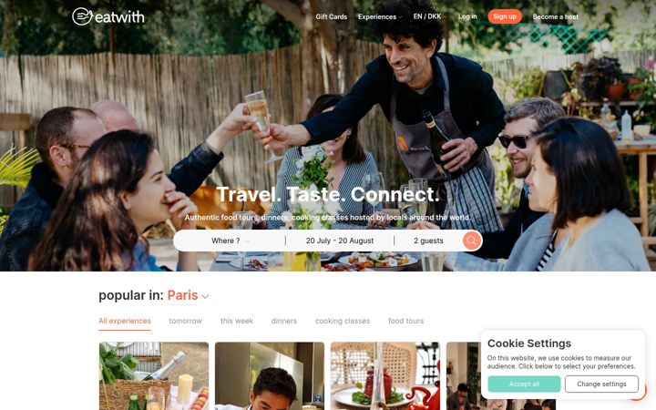 Screenshot of eatwith.com