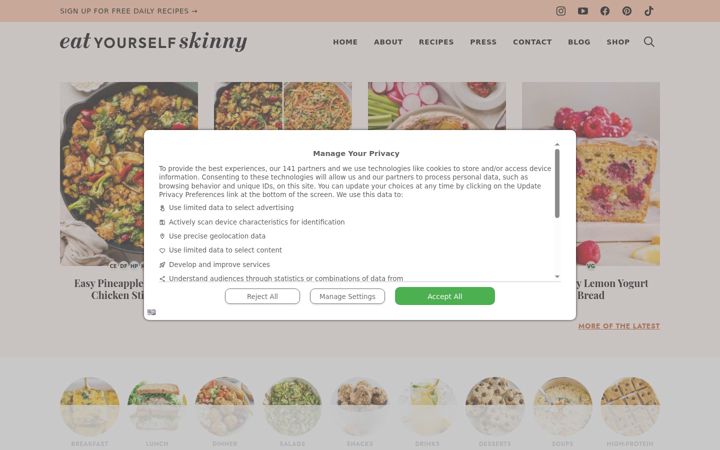 Screenshot of eatyourselfskinny.com