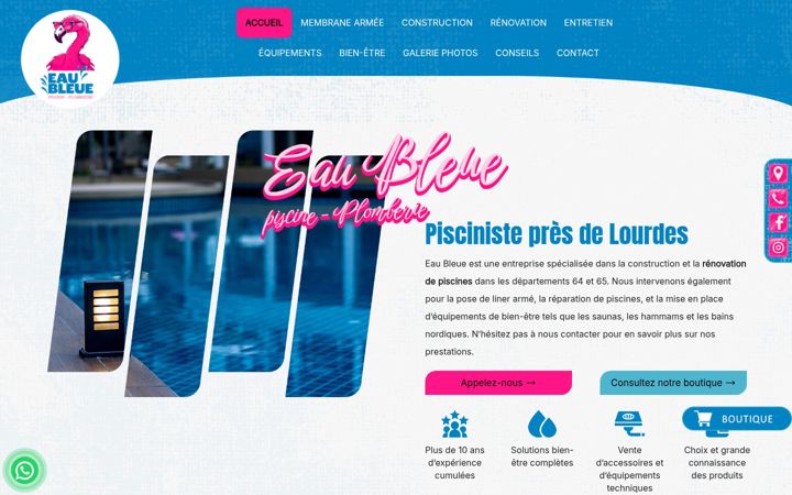 Screenshot of eau-bleue.fr