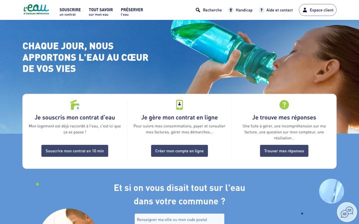 Screenshot of eau-olivet.fr