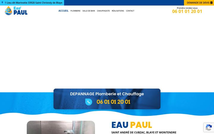 Ekrano kopija eau-paul-plomberie.fr