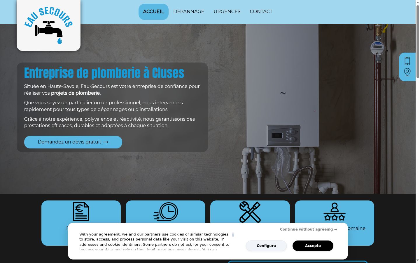Screenshot of the consent banner shown before any interaction