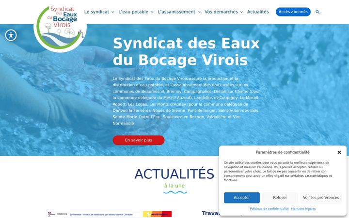 Ekrano kopija eaubocagevirois.fr