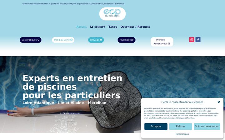 Screenshot of eauclairepiscine.com