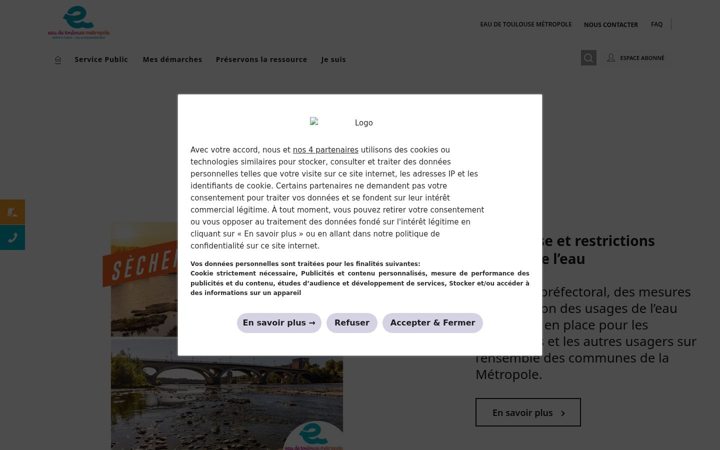 Skærmbillede af samtykkebanneret, som det blev vist før nogen interaktion