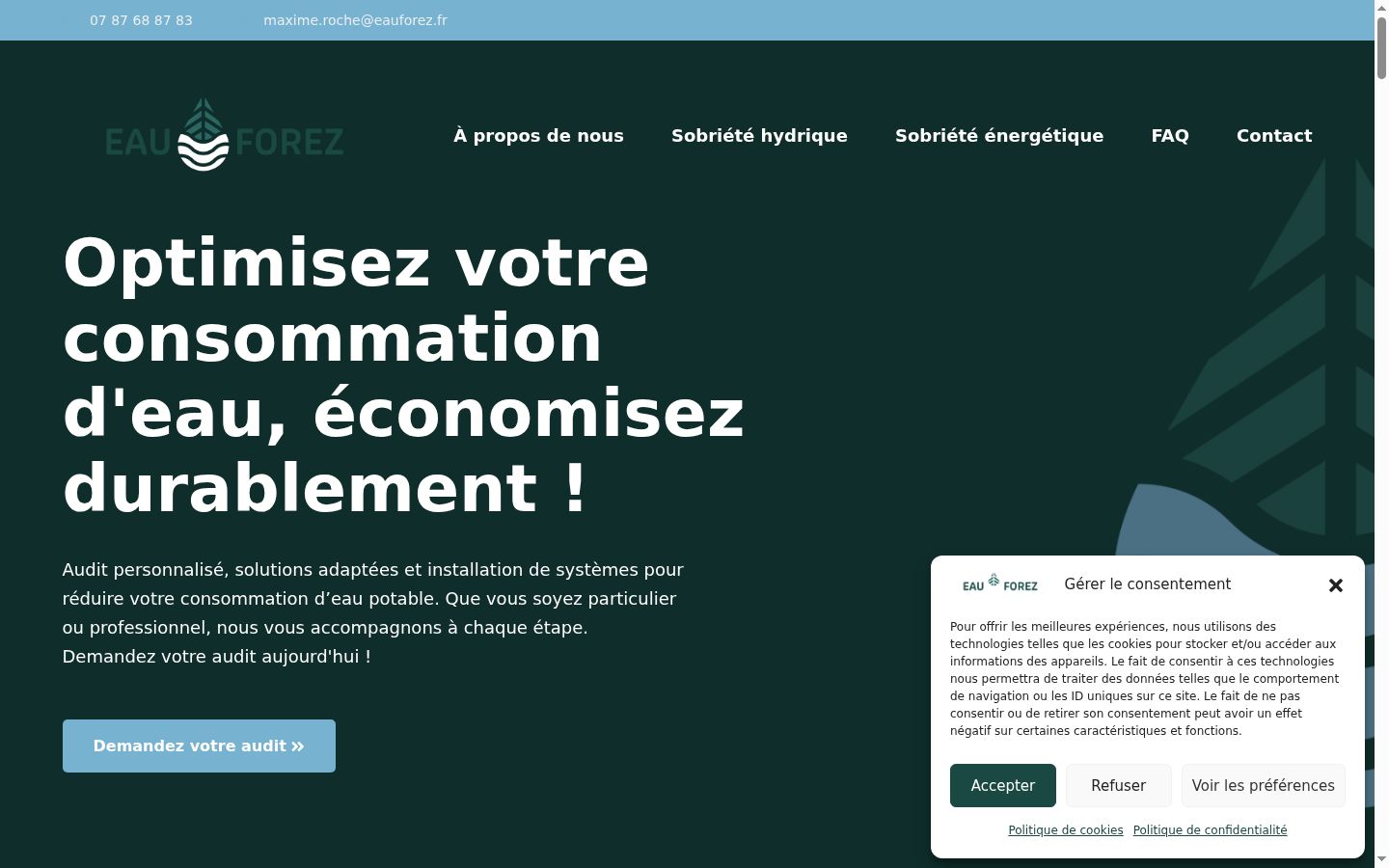 Screenshot del banner di consenso mostrato prima di qualsiasi interazione