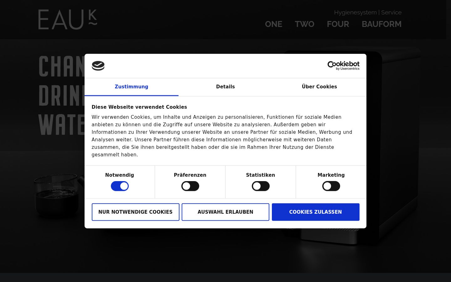 Sutikimo reklamjuostės, rodytos prieš bet kokią sąveiką, ekrano kopija