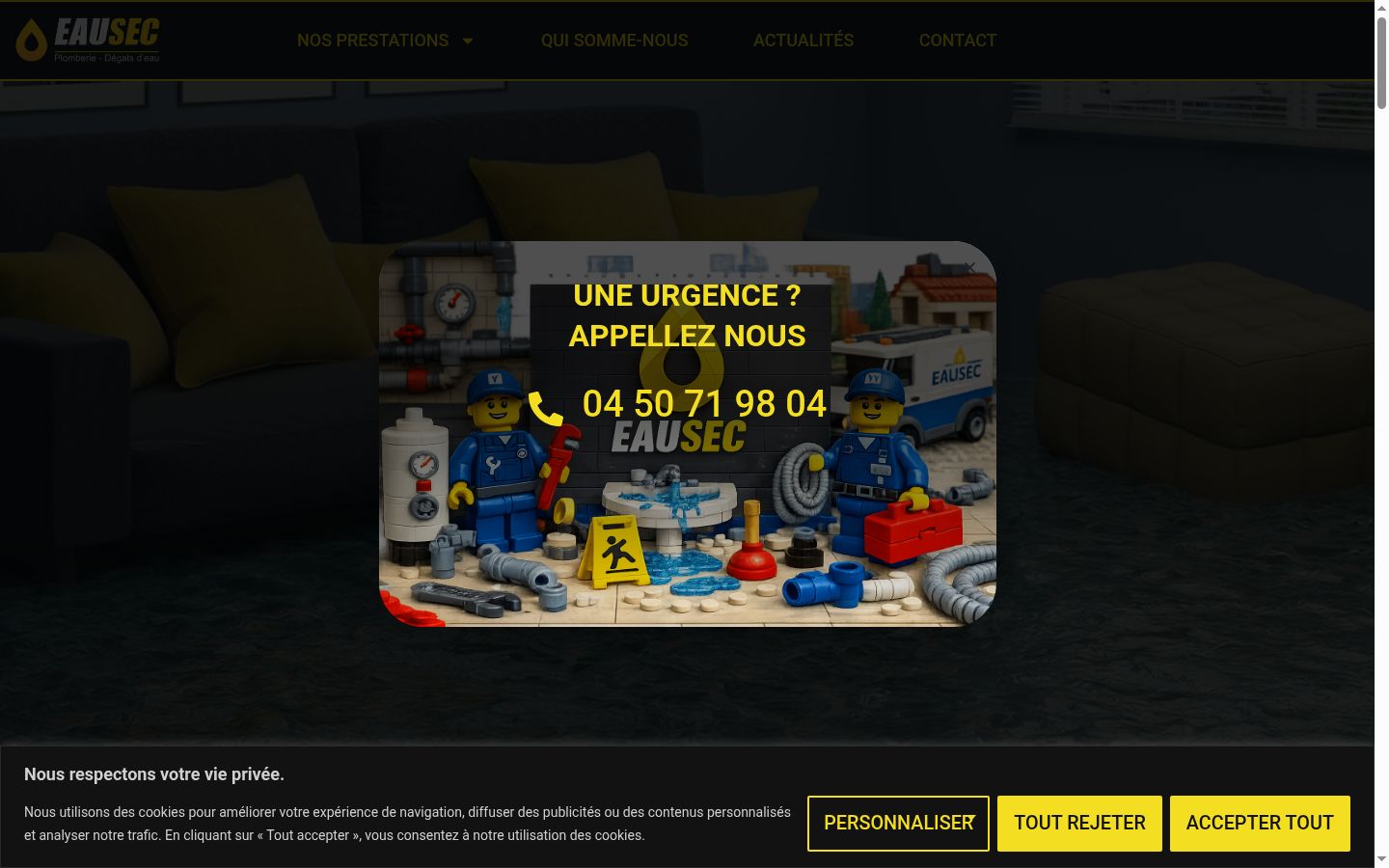Screenshot of the consent banner shown before any interaction