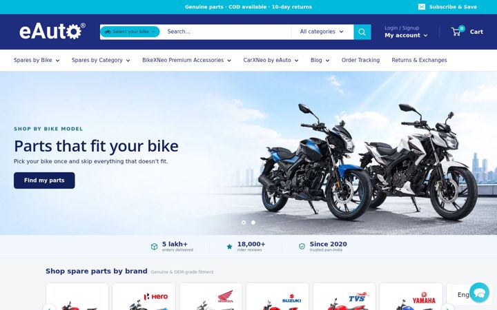 Screenshot of eauto.co.in