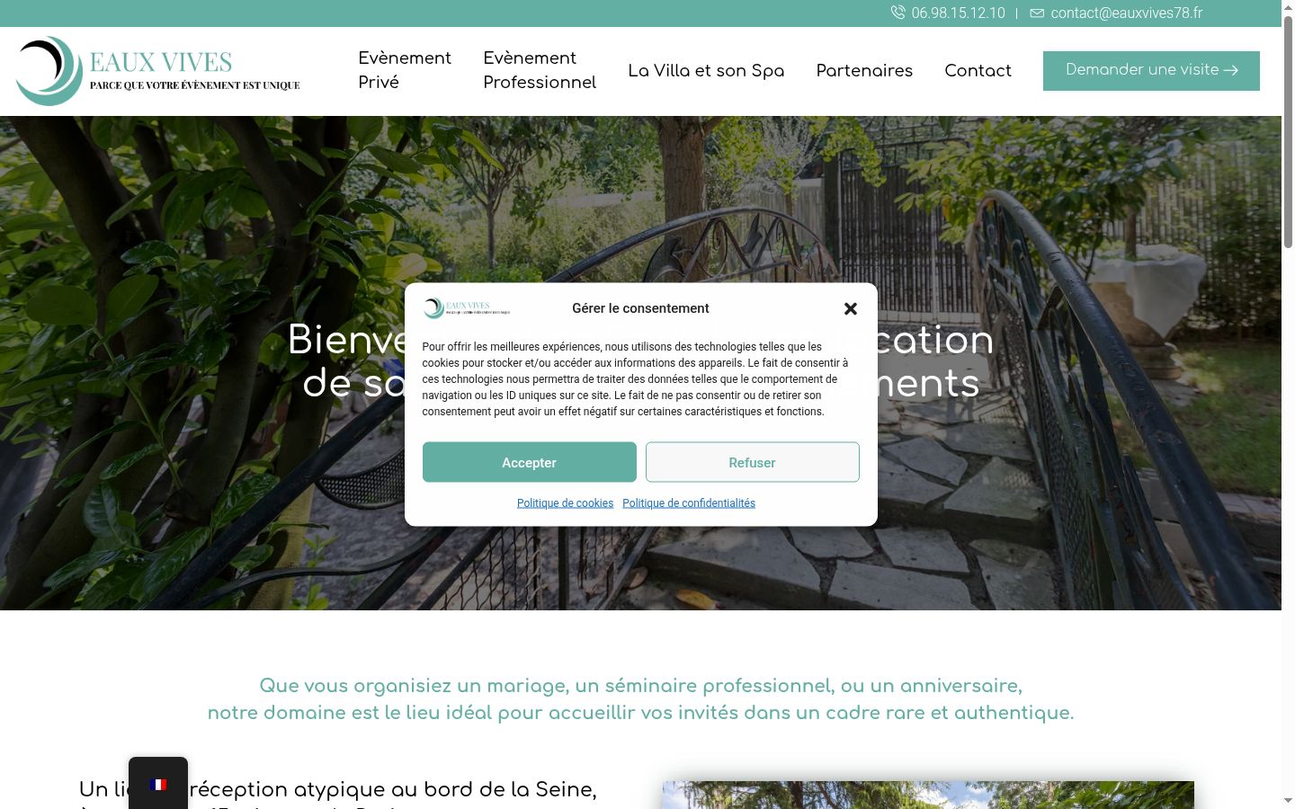 Screenshot des Einwilligungsbanners vor jeglicher Interaktion