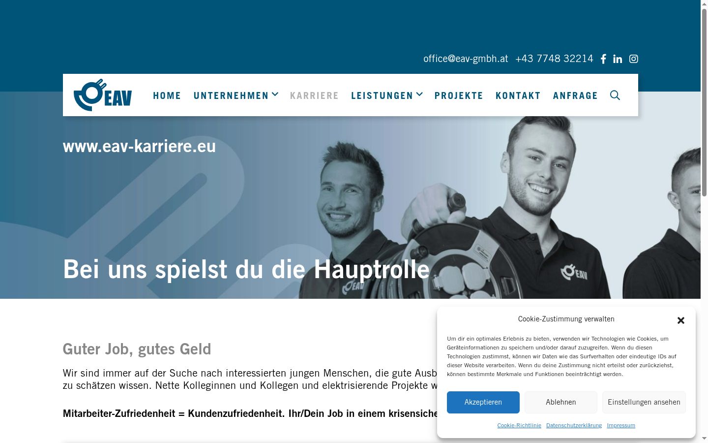 Screenshot del banner di consenso mostrato prima di qualsiasi interazione