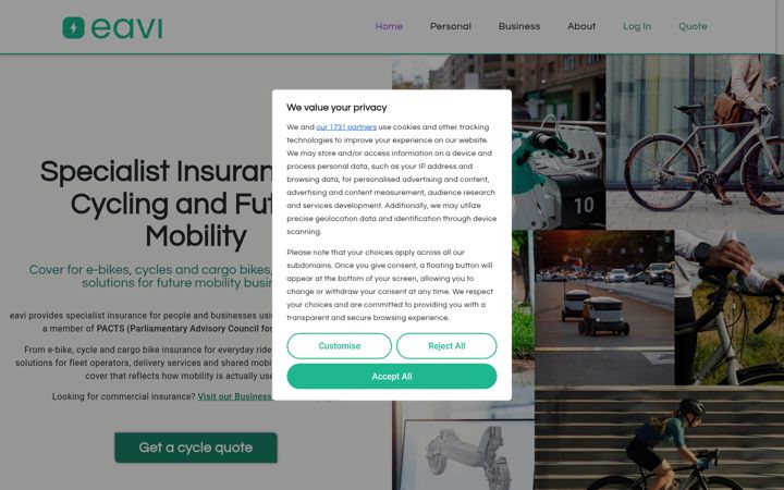 Screenshot of eavi.uk