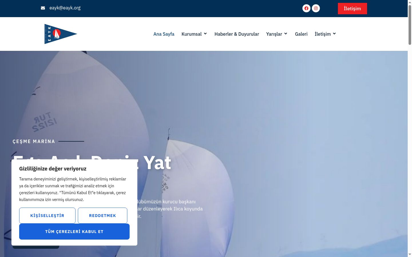 Screenshot del banner di consenso mostrato prima di qualsiasi interazione