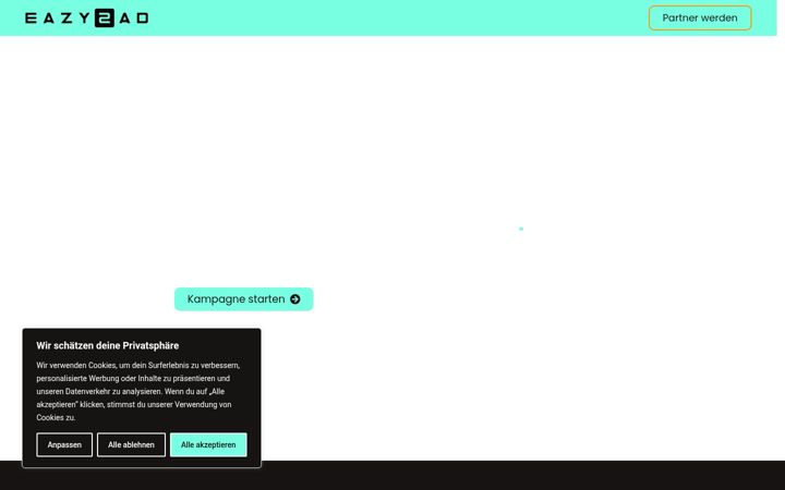 Screenshot van eazy2ad.de