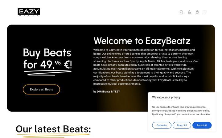 Screenshot of eazybeatz.de