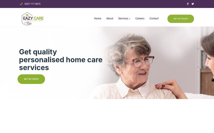 Screenshot of eazycare.co.uk