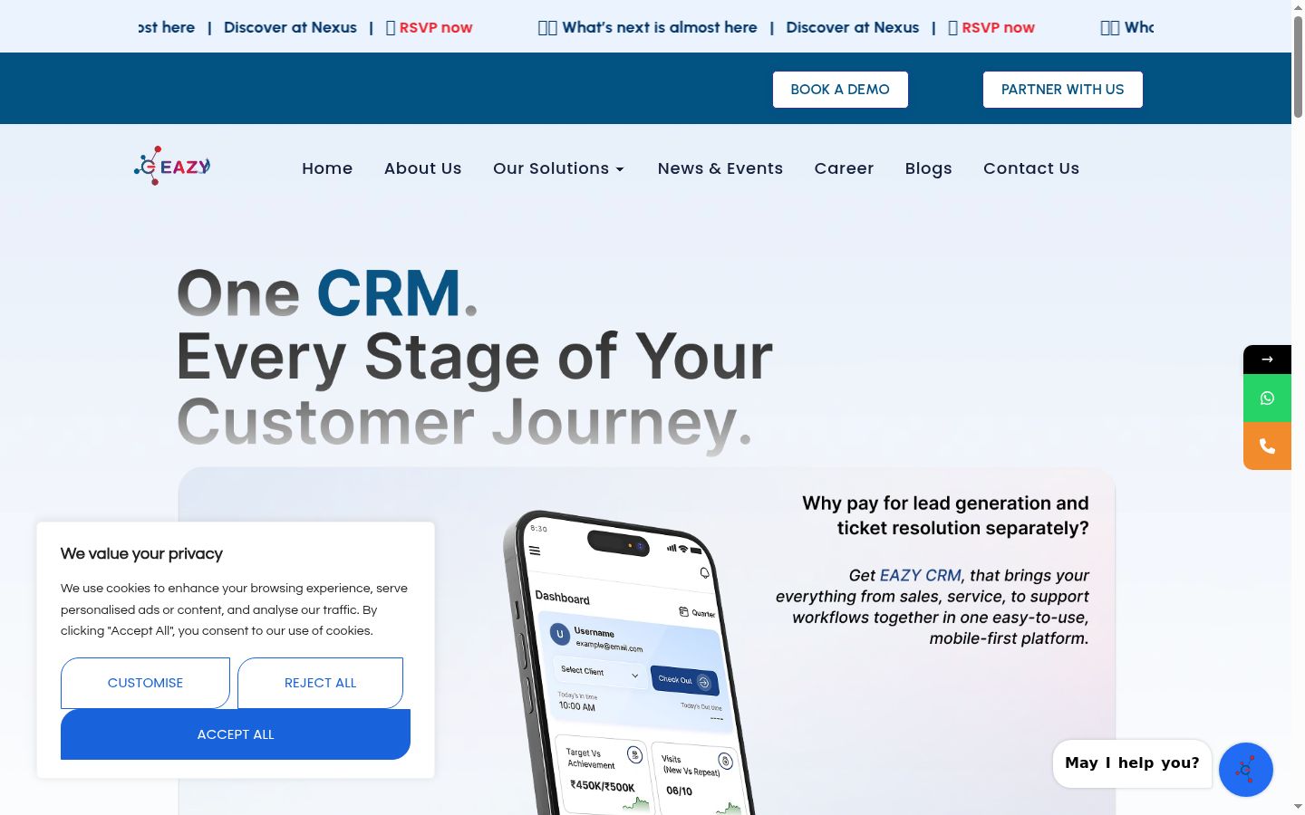 Screenshot of the consent banner shown before any interaction