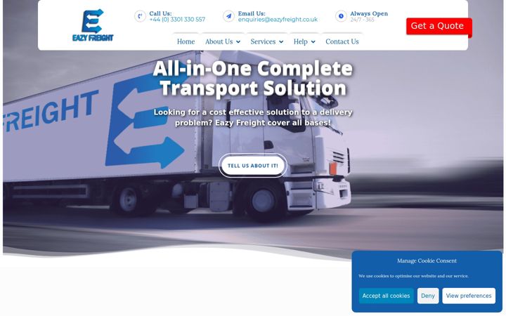 Snimka zaslona za eazyfreight.co.uk