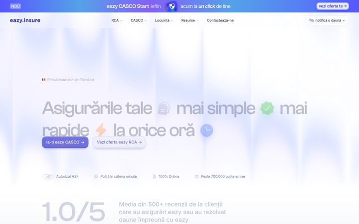 Screenshot of eazyinsure.ro