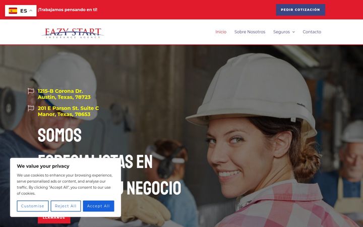 Screenshot of eazystartinsurance.com