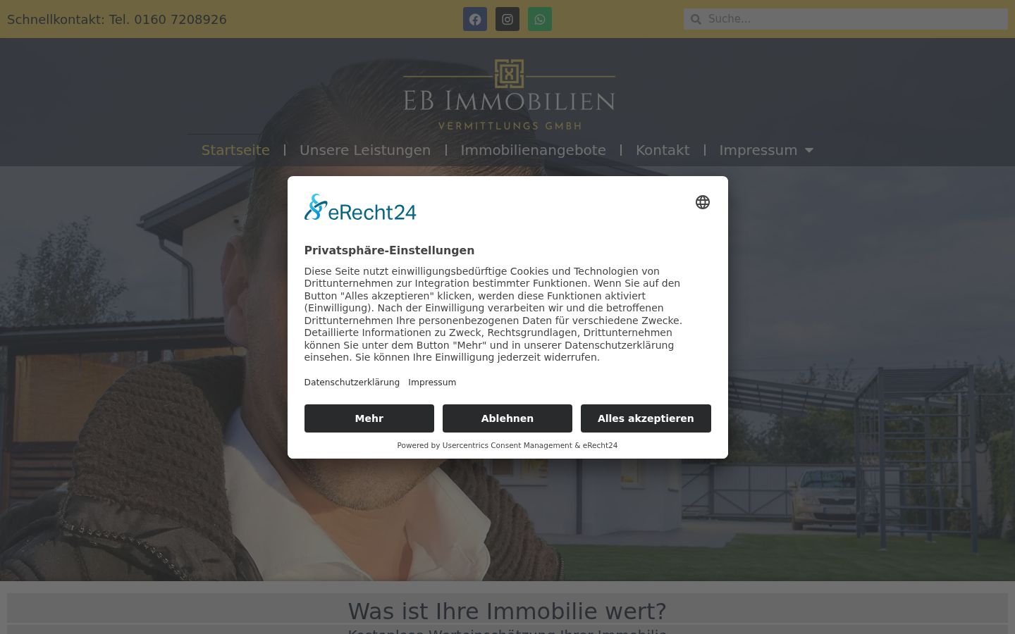 Screenshot of the consent banner shown before any interaction