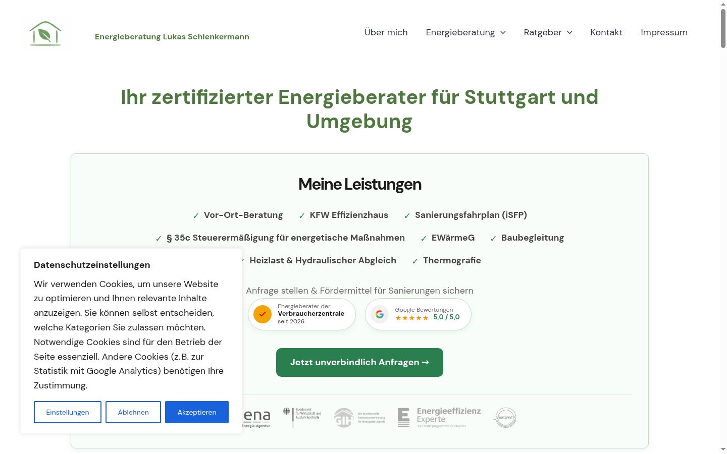 Screenshot of the consent banner shown before any interaction