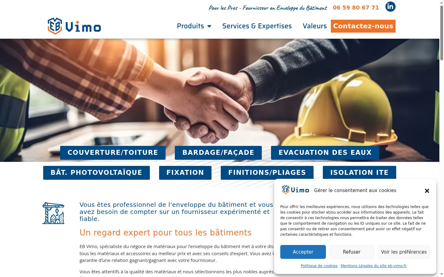 Screenshot of the consent banner shown before any interaction