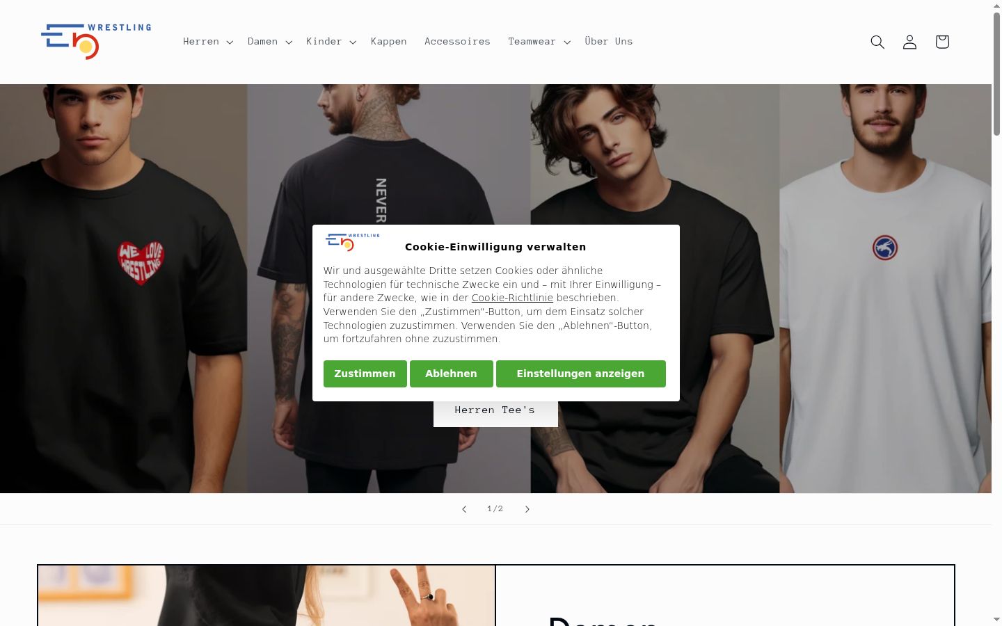 Screenshot of the consent banner shown before any interaction