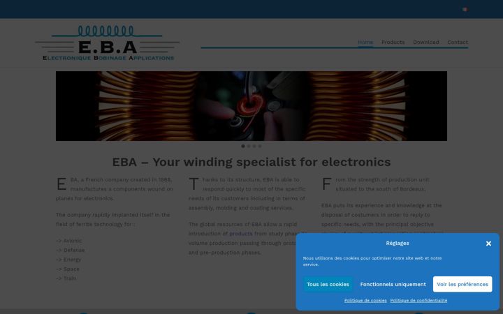 Screenshot of eba-winding.com