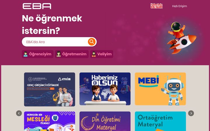 Screenshot ta' eba.gov.tr