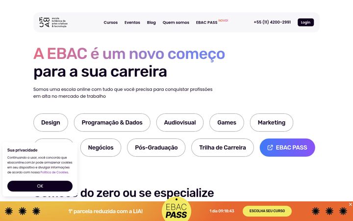 Skärmbild av ebaconline.com.br