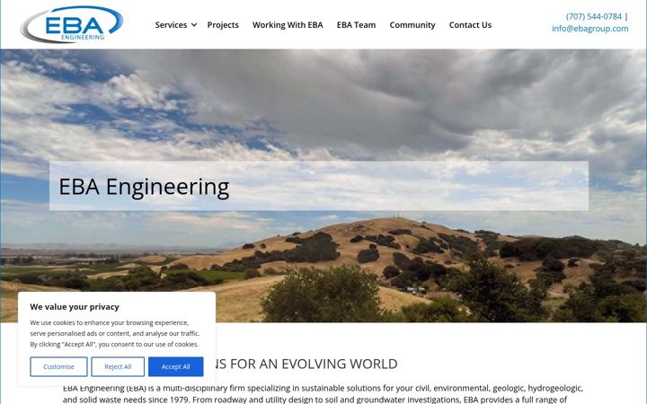 Screenshot of ebagroup.com