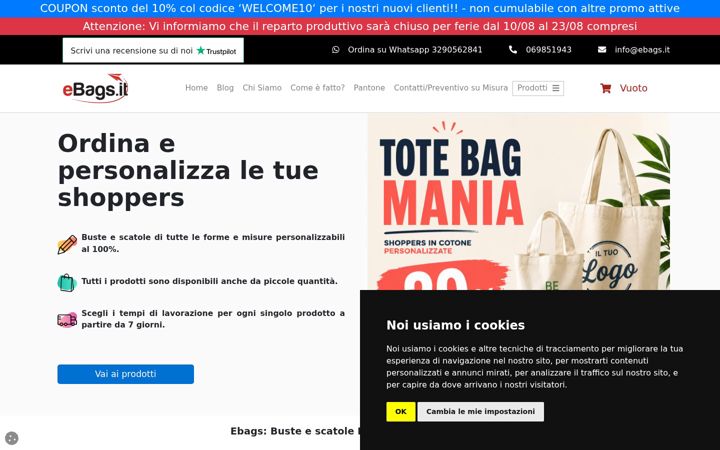 Screenshot of ebags.it